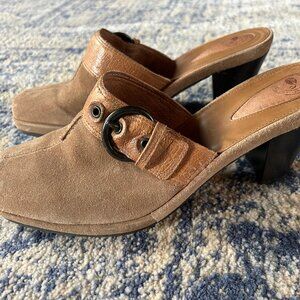 Tan suede mules, woman's 9.5M
